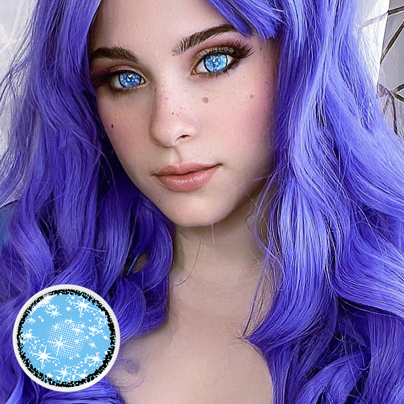 MYEYEBB Blind Coral Blue Cosplay Colored Contact Lenses - image 2