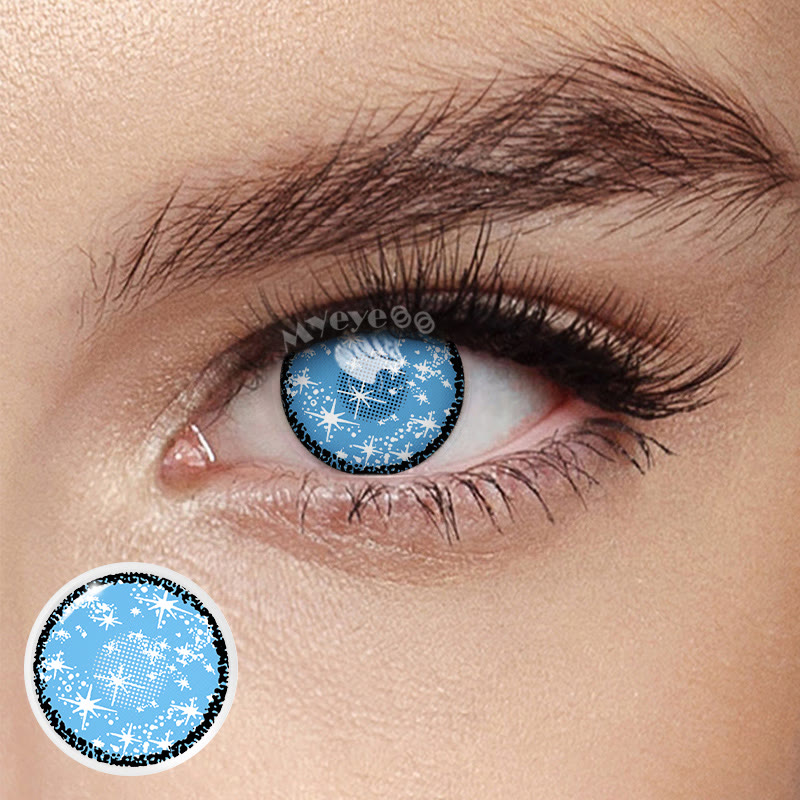 MYEYEBB Blind Coral Blue Cosplay Colored Contact Lenses-MYEYEBB