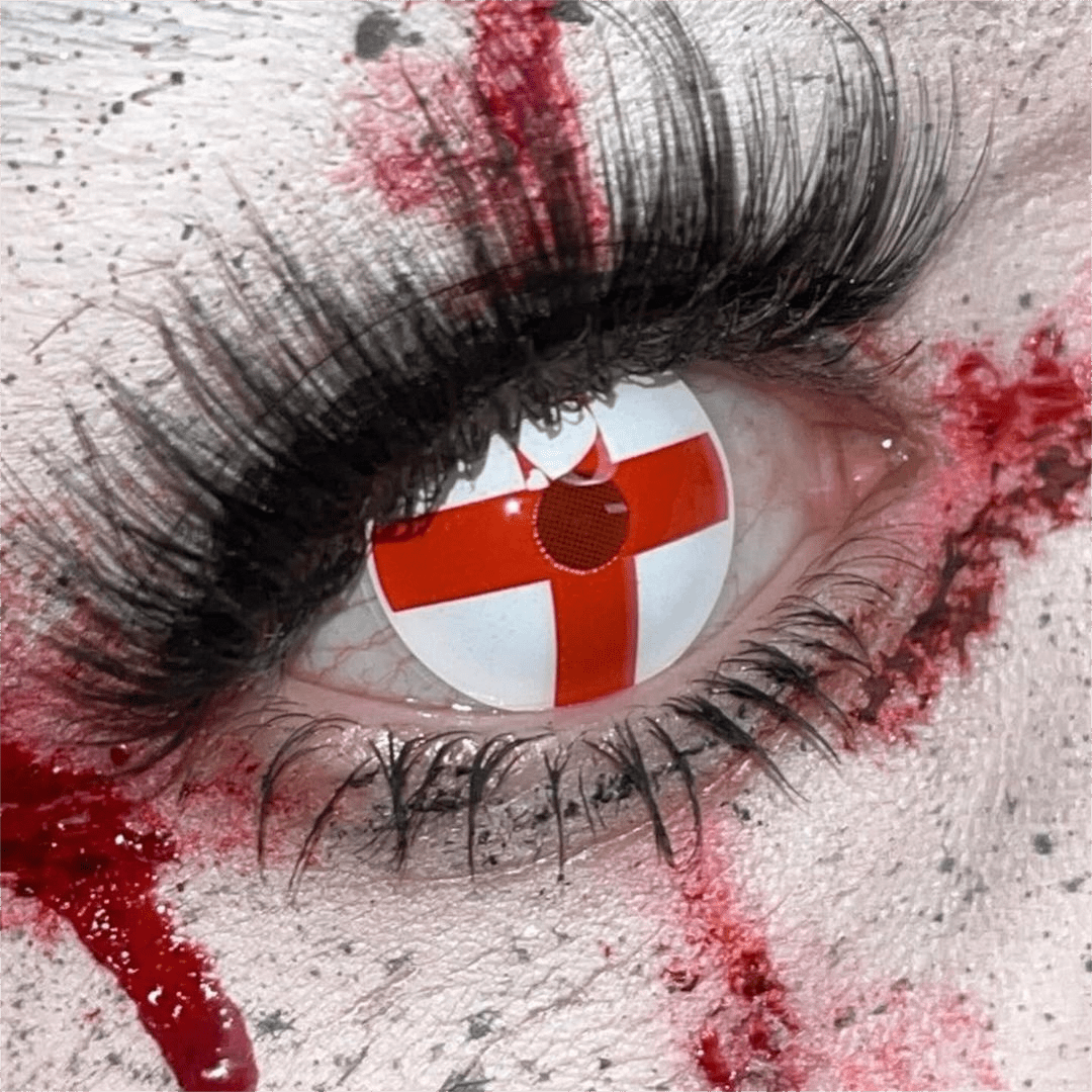 MYEYEBB Blind Red Cross Cosplay Colored Contact Lenses-MYEYEBB
