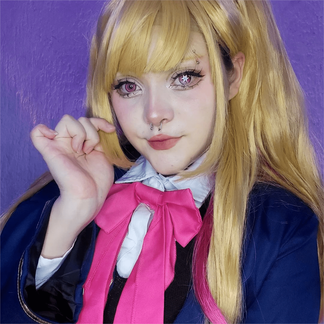 MYEYEBB Blind Ai Hoshino Red Cosplay Colored Contact Lenses-MYEYEBB