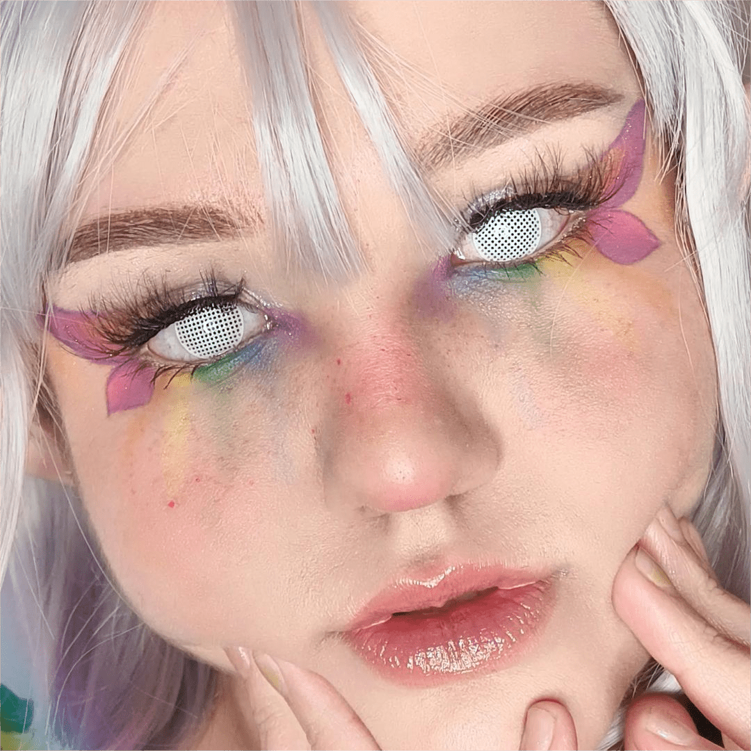 MYEYEBB Blind White Mesh Cosplay Colored Contact Lenses-MYEYEBB