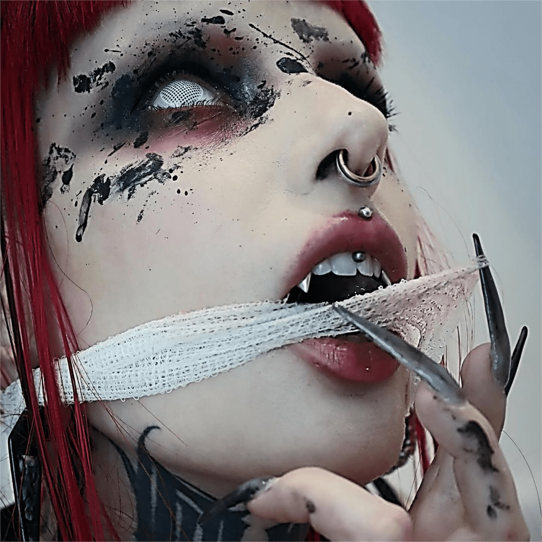 MYEYEBB Blind White Mesh Cosplay Colored Contact Lenses-MYEYEBB