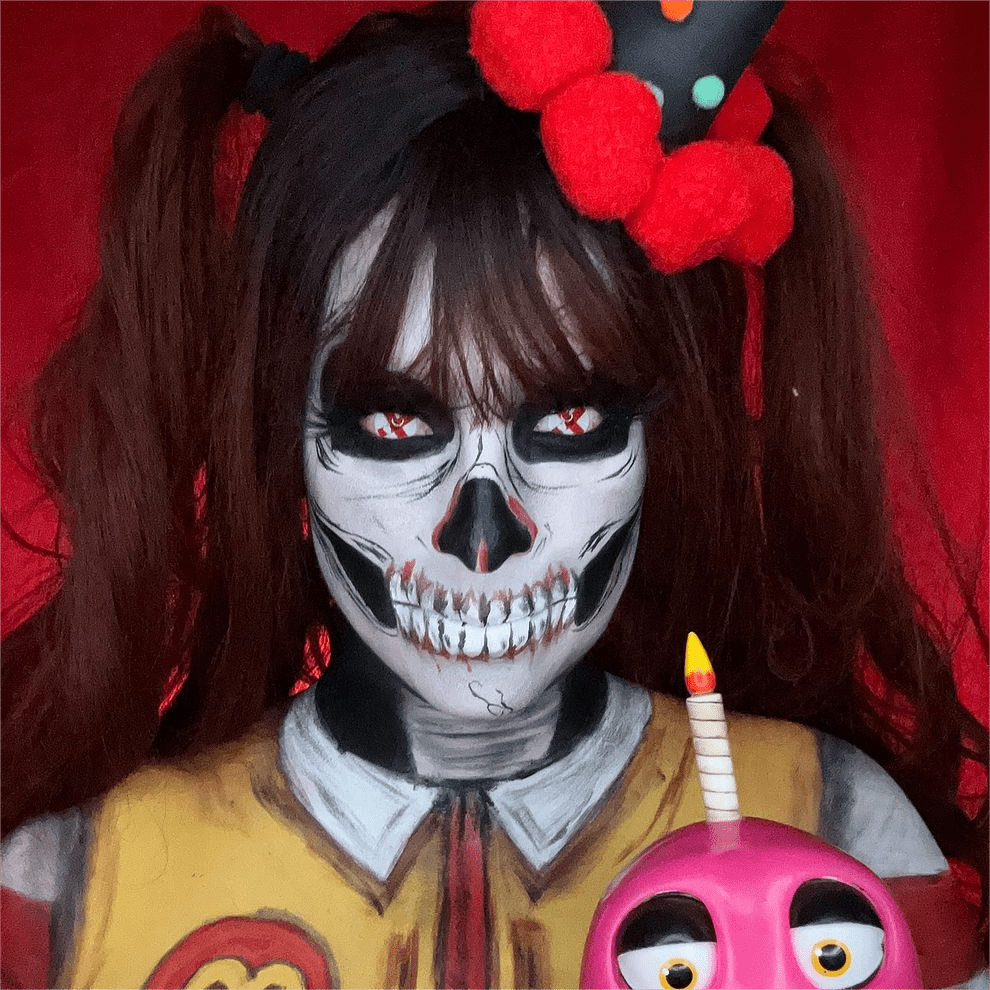 MYEYEBB Blind Red Cross Cosplay Colored Contact Lenses-MYEYEBB