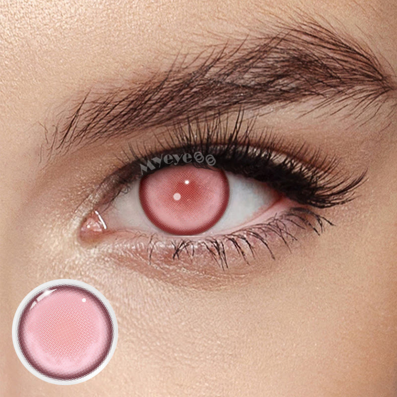 MYEYEBB Kaname Madoka Pink Prescription Cosplay Colored Contact Lenses -MYEYEBB
