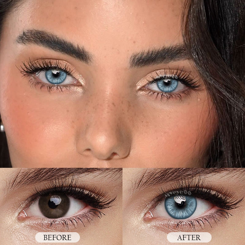 MYEYEBB Mint Blue Prescription Colored Contact Lenses