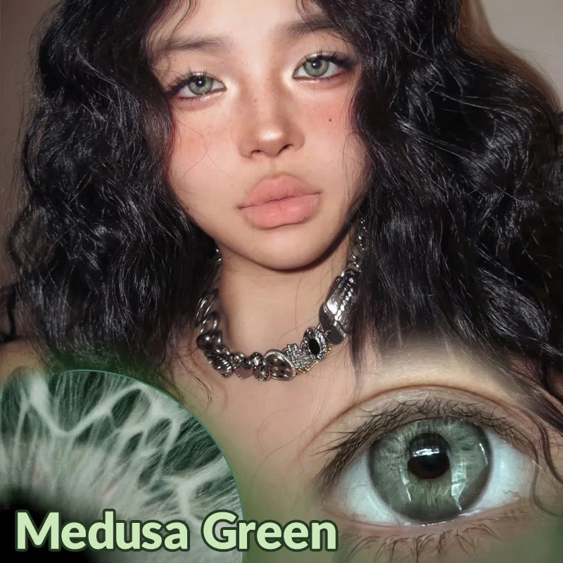 MYEYEBB Medusa Green Colored Contact Lenses-MYEYEBB