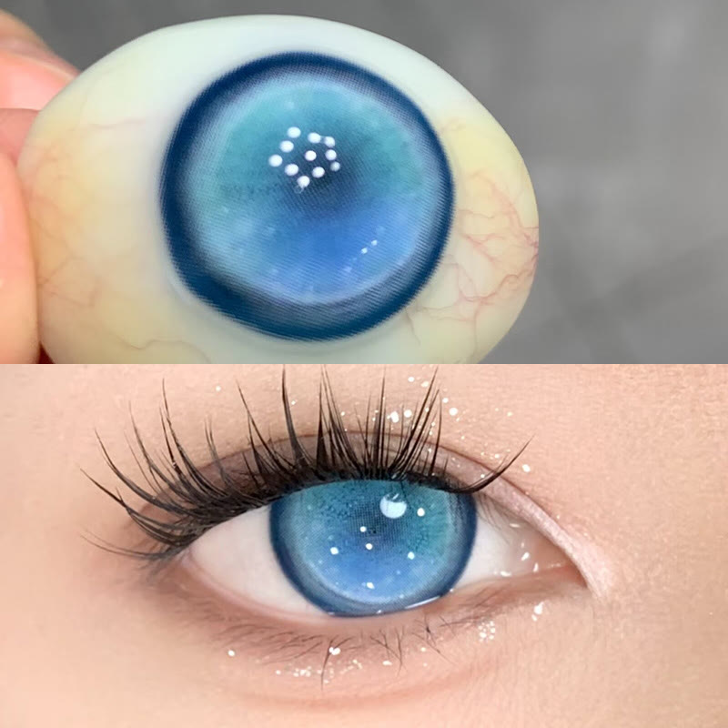 MYEYEBB Manga Eye Blue Cosplay Colored Contact Lenses | 6 Months-MYEYEBB