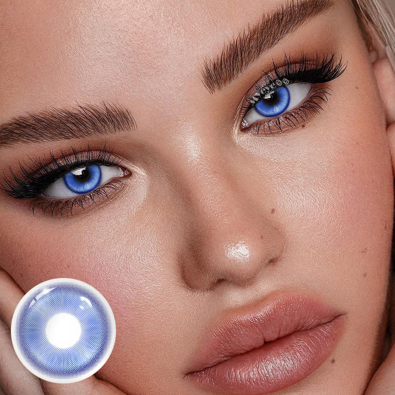 MYEYEBB Magic Coral Brilliant Blue Prescription Colored Contact Lenses - image 2