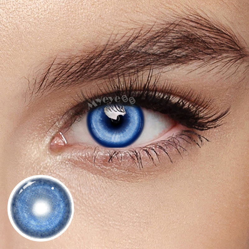 MYEYEBB Cyber Dark Blue Prescription Cosplay Colored Contact Lenses | 1 Year-MYEYEBB