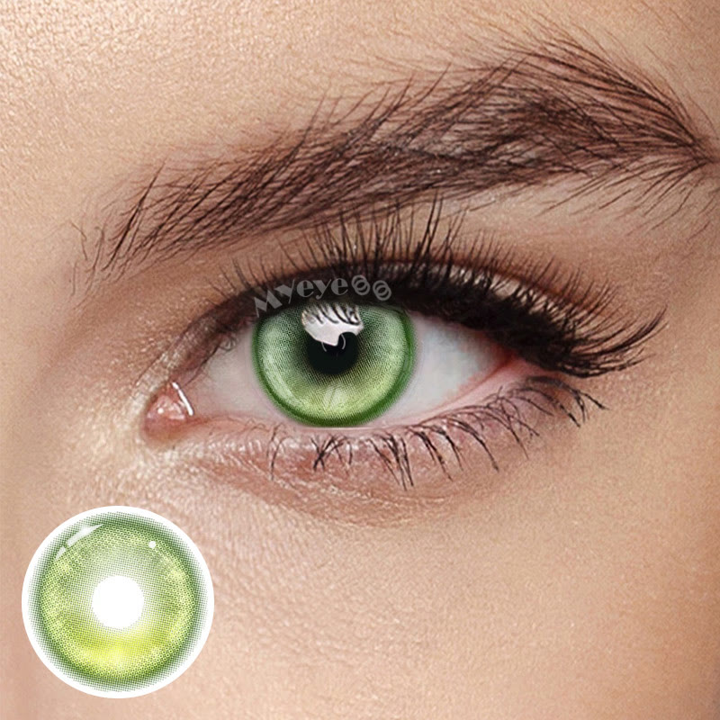 MYEYEBB Gradient Line Green Colored Contact Lenses | 6 Months-MYEYEBB