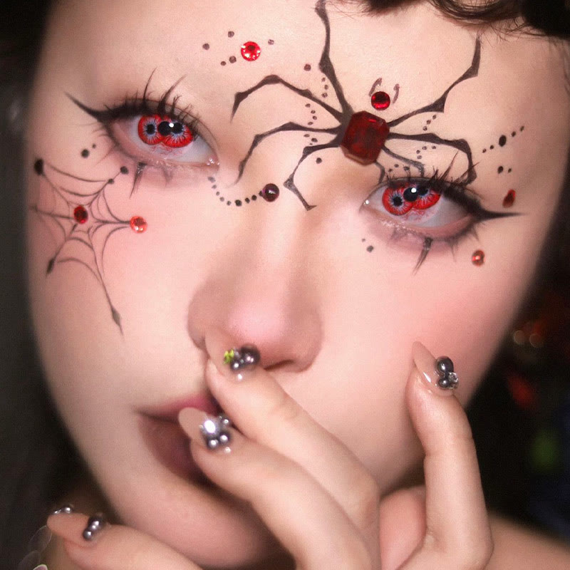 MYEYEBB Twin Hex Red Prescription Cosplay Colored Contact Lenses - image 11