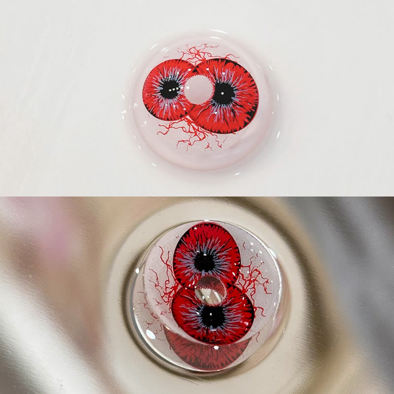 MYEYEBB Twin Hex Red Prescription Cosplay Colored Contact Lenses - image 13