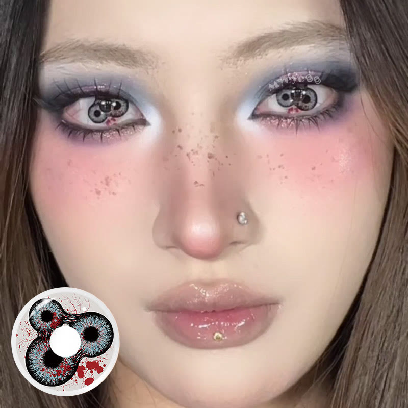 MYEYEBB Devil's Triple Black Prescription Cosplay Colored Contact Lenses - image 2
