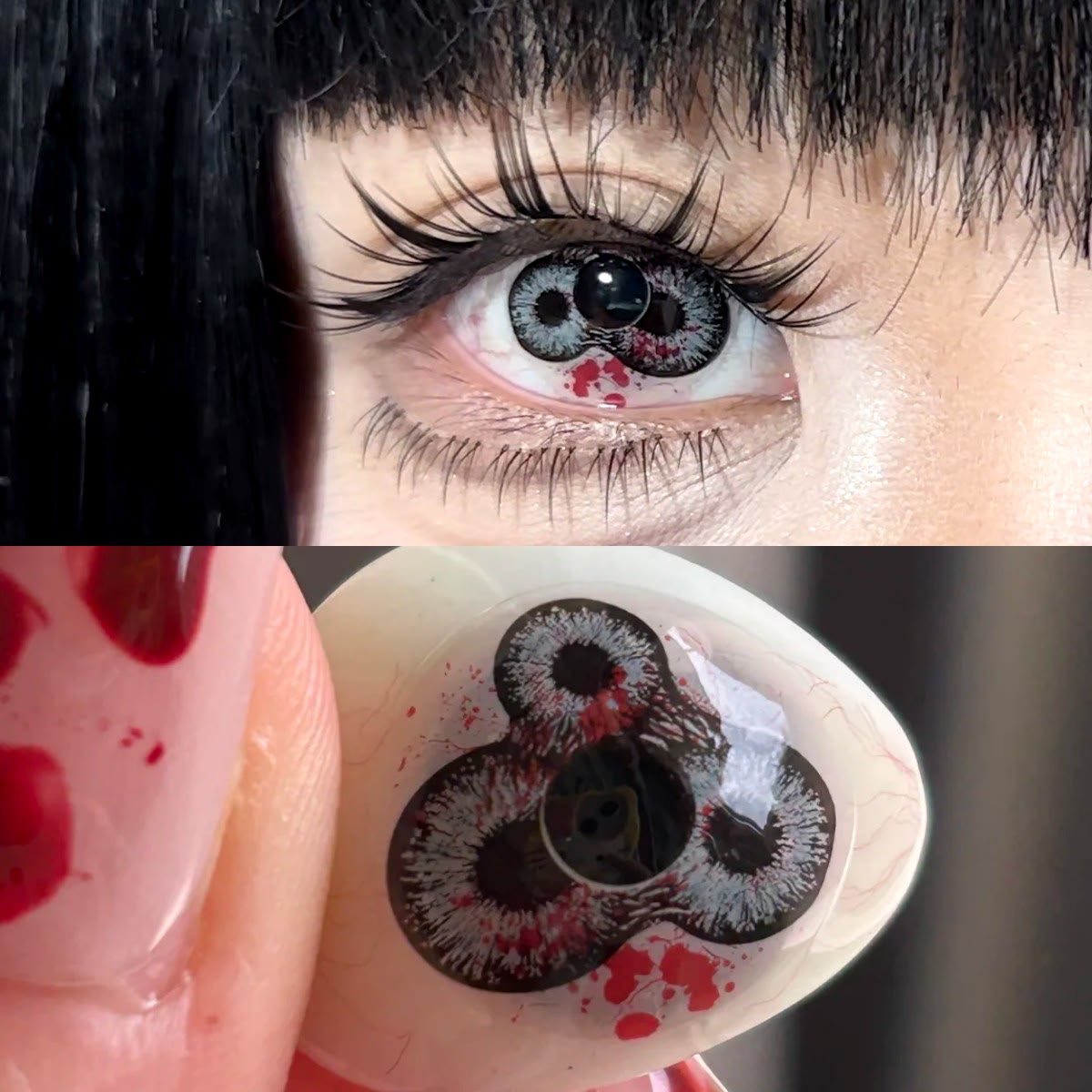BLACK EYE ブレス MYEYEBB Devil's Triple Black Prescription Cosplay Colored Contact