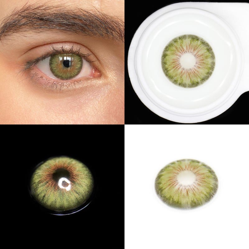 MYEYEBB Halo Iris Green Prescription Colored Contact Lenses丨Monthly - image 9