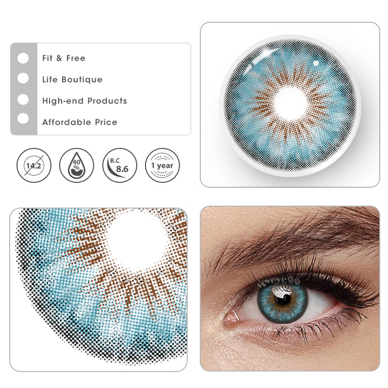 MYEYEBB Halo Iris Blue Colored Contact Lenses - image 6