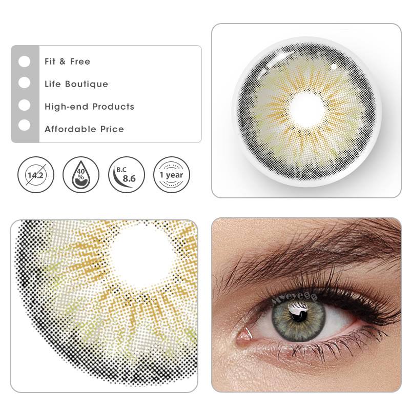 MYEYEBB Halo Iris Grey Prescrition Colored Contact Lenses - image 7