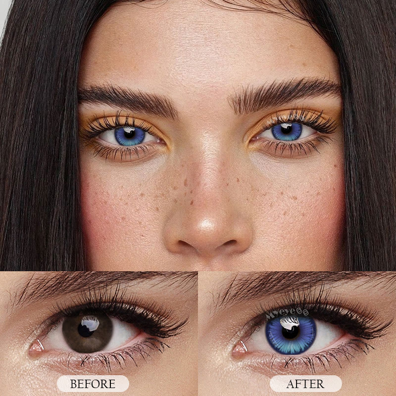 MYEYEBB Butterfly Petal Blue Prescrition Colored Contact Lenses丨6 Months - image 8