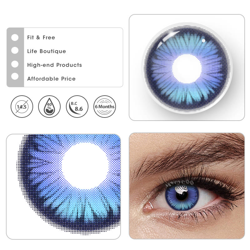 MYEYEBB Butterfly Petal Blue Prescrition Colored Contact Lenses丨6 Months - image 9