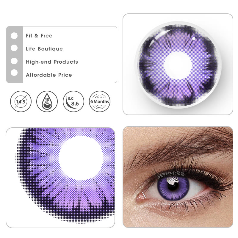 MYEYEBB Butterfly Petal Violet Prescrition Colored Contact Lenses丨6 Months - image 8