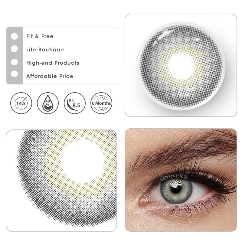 MYEYEBB Nocturne Grey Prescription Colored Contact Lenses丨6 Months - image 9