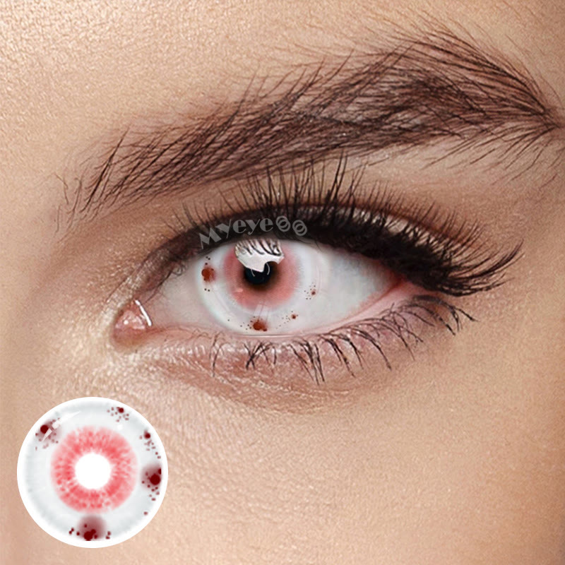MYEYEBB Crimson Mirage White Cosplay Colored Contact Lenses丨1 Day - Crimson Mirage White (1 Day) - 0.00 - Nina04 - image 1