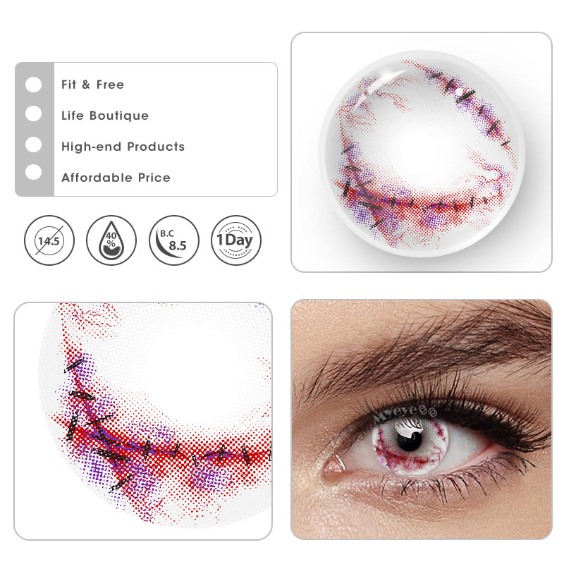 MYEYEBB Witch's Brew White Red Cosplay Colored Contact Lenses丨1 Day - image 4