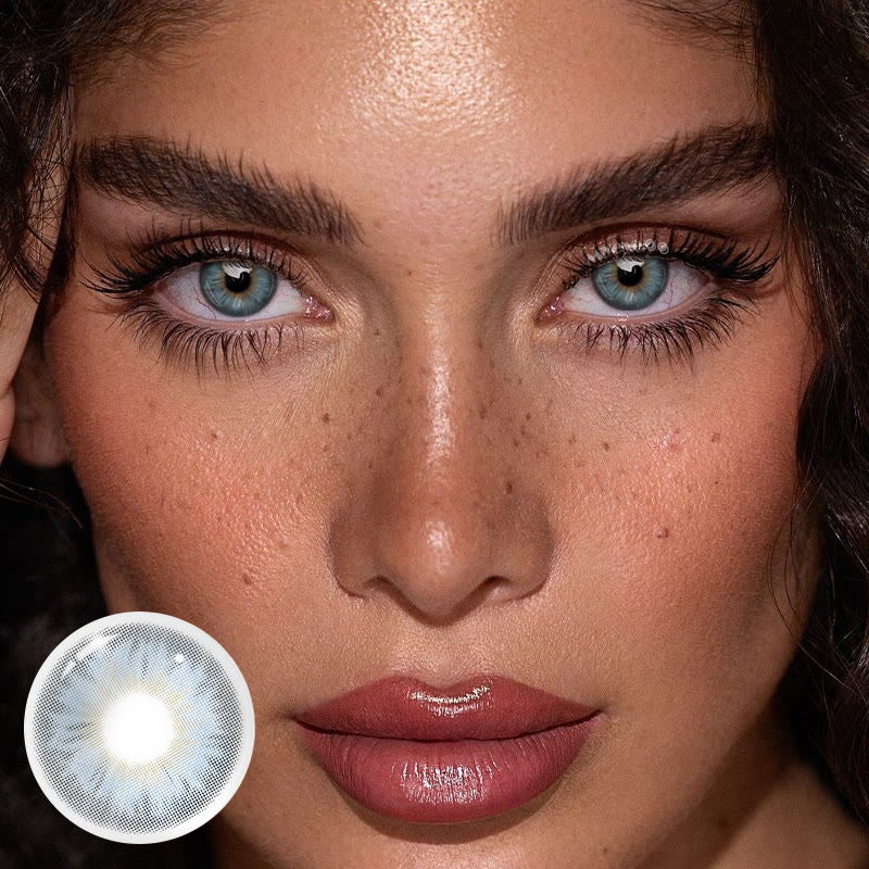 MYEYEBB Tiny Iris Blue Large Pupil Prescription Colored Contact Lenses - image 2