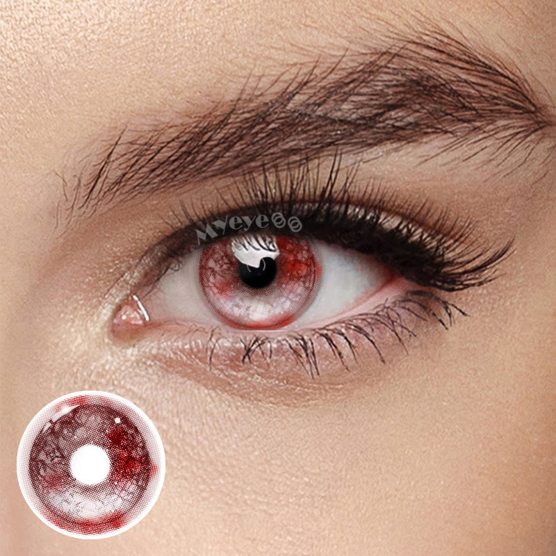 MYEYEBB Haunted Scarlet Red Cosplay Colored Contact Lenses丨6 Months - Haunted Scarlet Red (6 Months) - 0.00 - GLine55_Rd - image 1