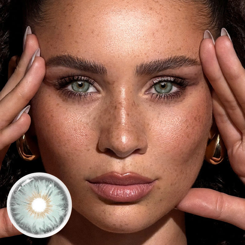 MYEYEBB Tiny Iris Green Small Pupil Prescription Colored Contact