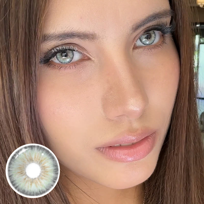 MYEYEBB Pro Halo Iris Green Colored Contact Lenses