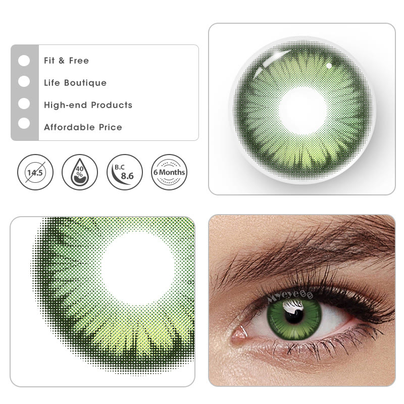 MYEYEBB Butterfly Petal Green Prescription Colored Contact Lenses丨6 Months - image 4