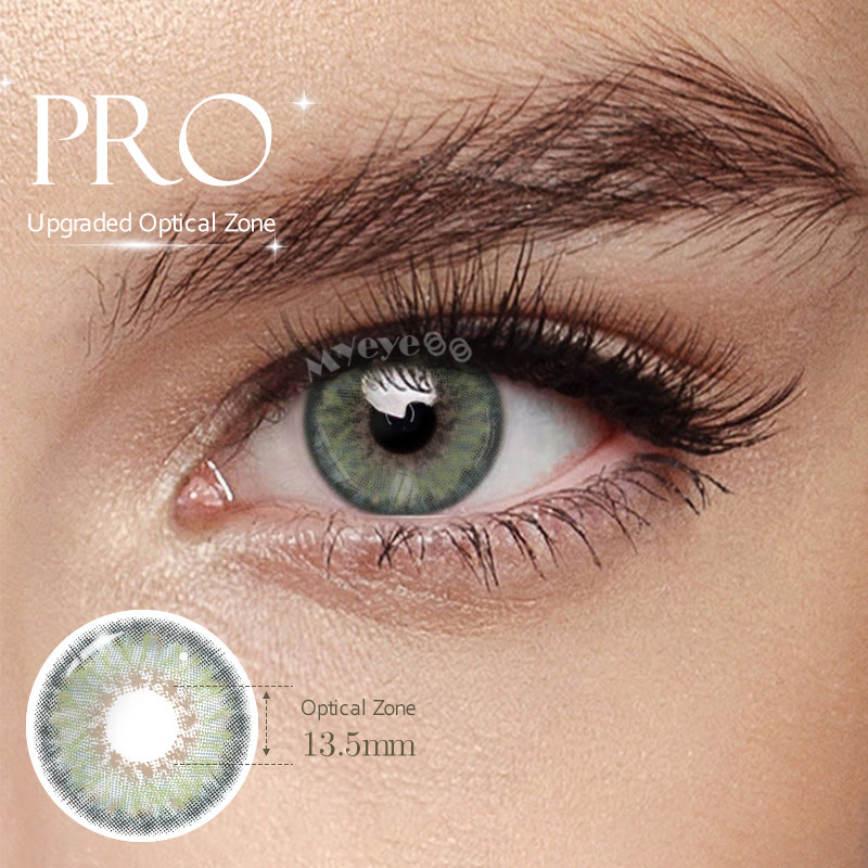 MYEYEBB Pro Petite Iris Grey Green Prescription Colored Contact Lenses - Pro Petite Iris Grey Green(Large Pupil) - -8.00 - Pro-MI23-5 - image 1