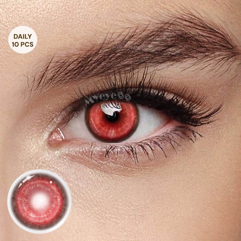 MYEYEBB Cyber Red Prescription Cosplay Colored Contact Lenses丨1 Day-10 pcs - Cyber Red (1 Day-10 pcs) - -8.00 - TD2001_RD_10pcs - image 1