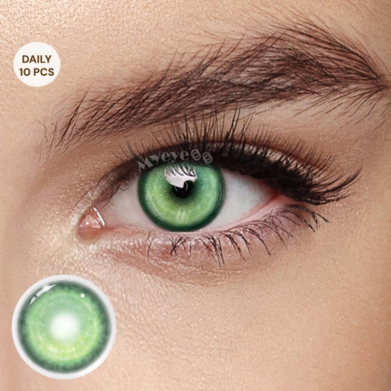 MYEYEBB Cyber Green Prescription Cosplay Colored Contact Lenses丨1 Day-10 pcs - Cyber Green (1 Day-10 pcs) - -8.00 - TD2001_GN_10pcs - image 1