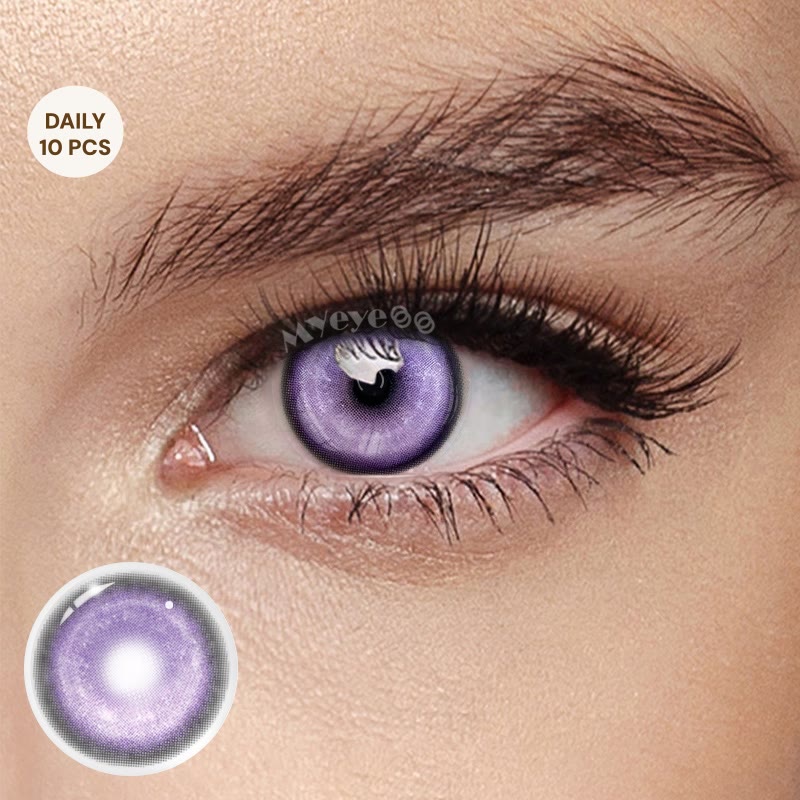 MYEYEBB Cyber Violet Prescription Cosplay Colored Contact Lenses丨1 Day-10 pcs - Cyber Violet (1 Day-10 pcs) - -8.00 - TD2001_VT_10pcs - image 1