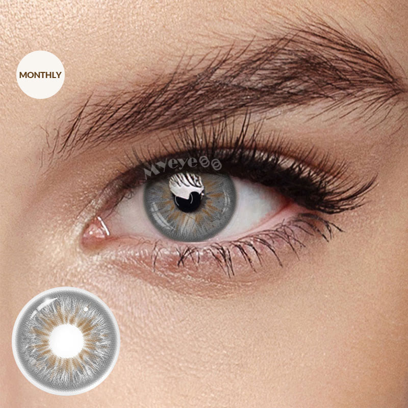 MYEYEBB Crush Grey Prescription Colored Contact Lenses丨Monthly - Crush Grey (Monthly) - -8.00 - FA27-5(HC558-5) - image 1