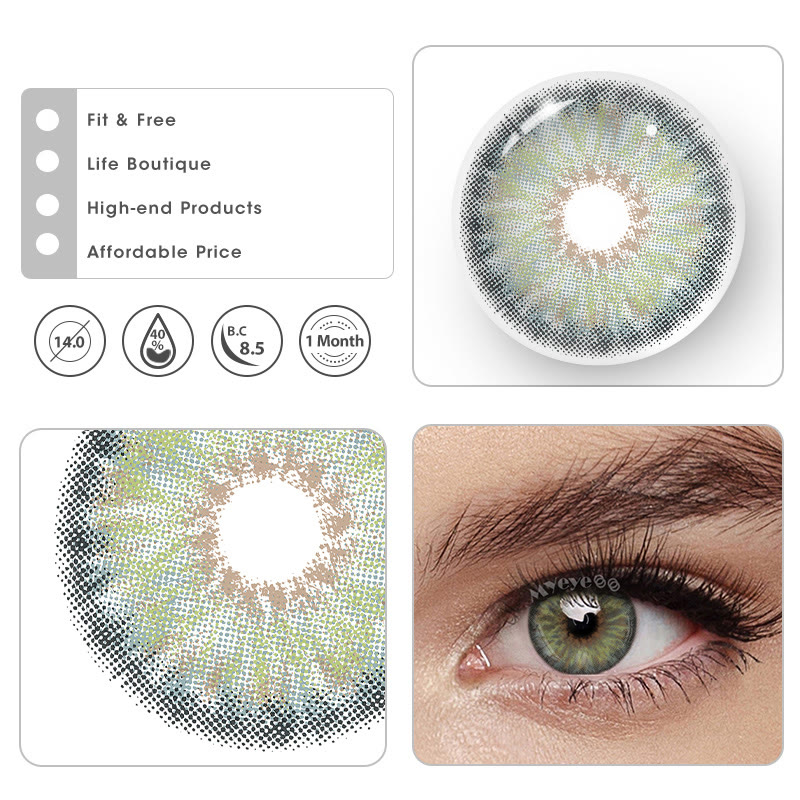 MYEYEBB Petite Iris Grey Green Prescription Colored Contact Lenses丨Monthly - image 13