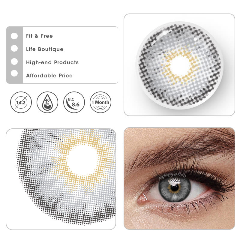 MYEYEBB Tiny Iris Grey Small Pupil Prescription Colored Contact Lenses丨Monthly - image 4