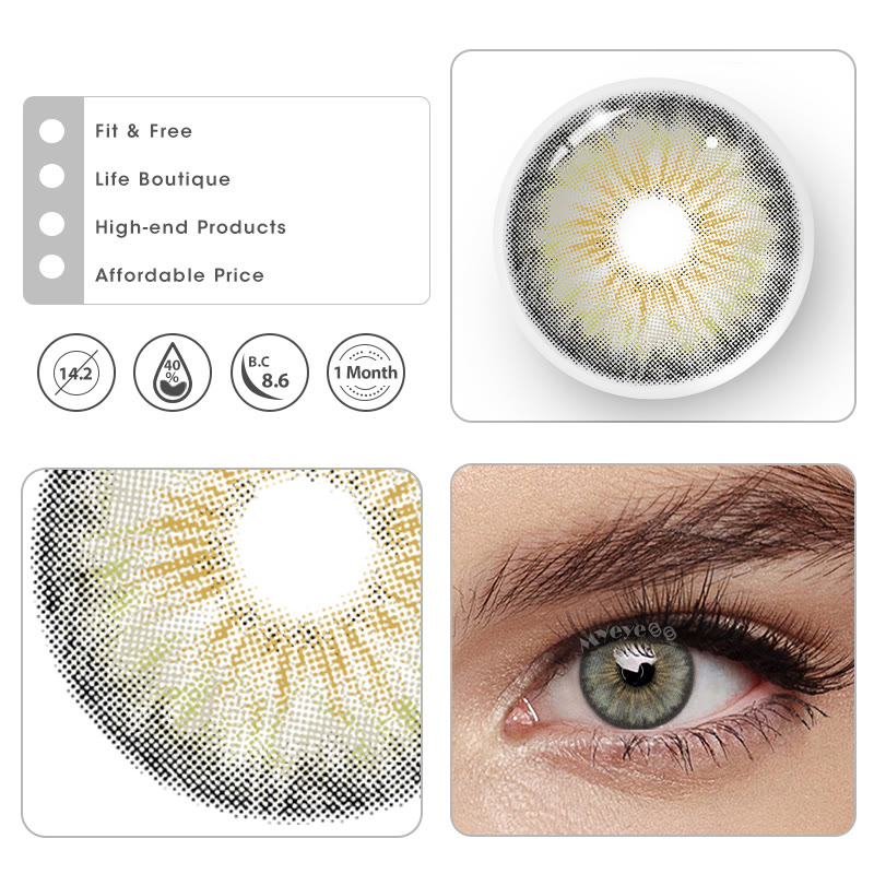 MYEYEBB Halo Iris Grey Prescription Colored Contact Lenses丨Monthly - image 8