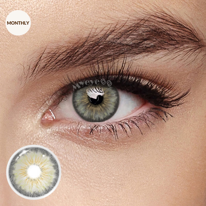 MYEYEBB Halo Iris Grey Prescription Colored Contact Lenses丨Monthly - Halo Iris Grey (Monthly) - -6.00 - MI22-5(HBE912-2) - image 1