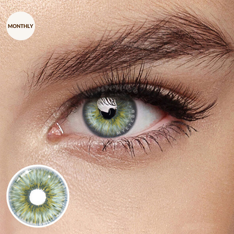 MYEYEBB Rebirth Cosmic Green Prescription Colored Contact Lenses丨Monthly - Rebirth Cosmic Green (Monthly) - -8.00 - FA20-2(HBF8-2) - image 1
