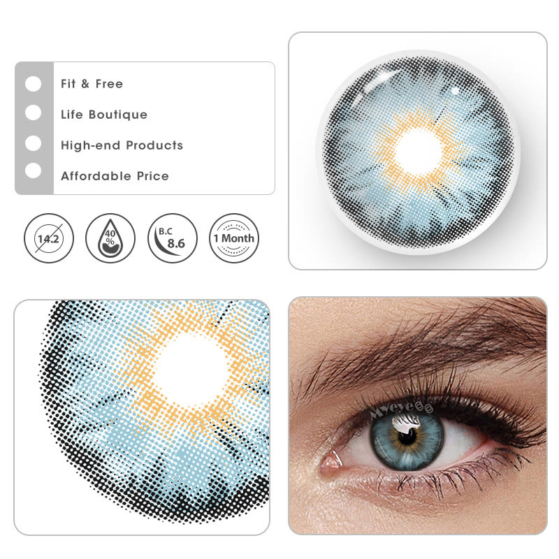 MYEYEBB Tiny Iris Blue Small Pupil Prescription Colored Contact Lenses丨Monthly - image 5