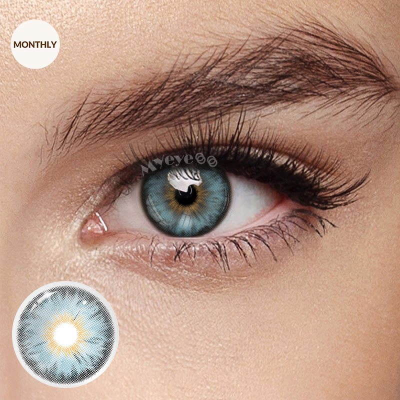 MYEYEBB Tiny Iris Blue Small Pupil Prescription Colored Contact Lenses丨Monthly - Tiny Iris Blue (Monthly) - -8.00 - MI20-3(HC1484-3) - image 1
