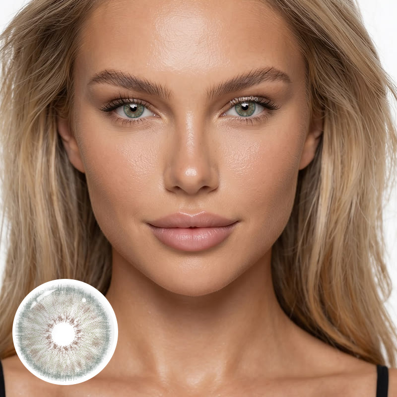 MYEYEBB Petite Iris Olive Green Prescription Colored Contact Lenses - image 3