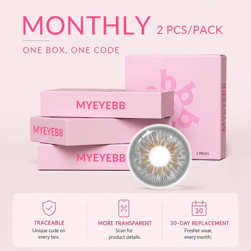 MYEYEBB Crush Grey Prescription Colored Contact Lenses - Crush Grey (Monthly) - -8.00 - FA27-5 - image 8