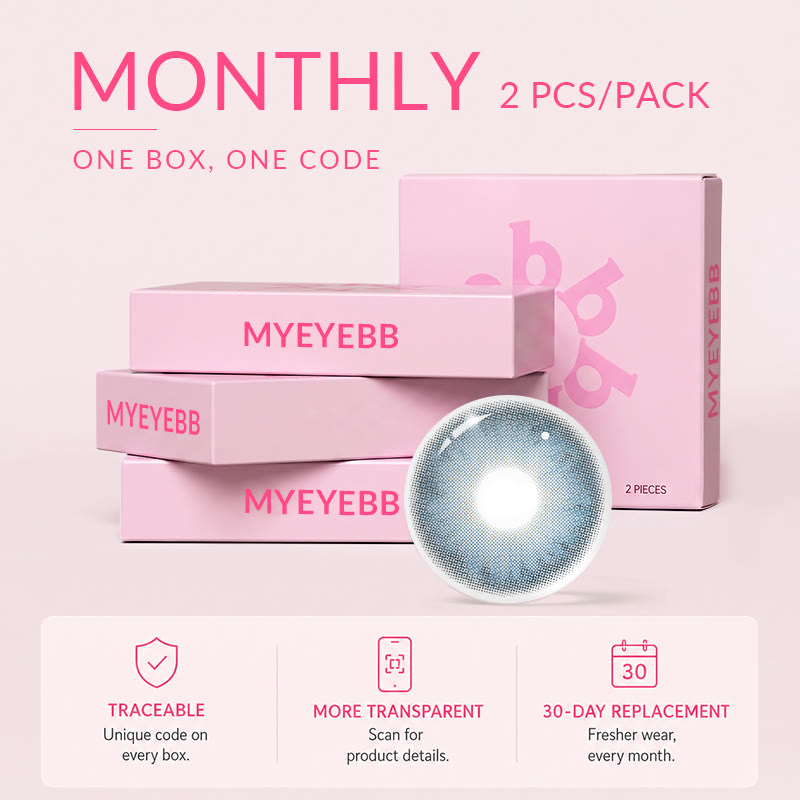 MYEYEBB Arctic Blue Prescription Colored Contact Lenses丨Monthly - image 3
