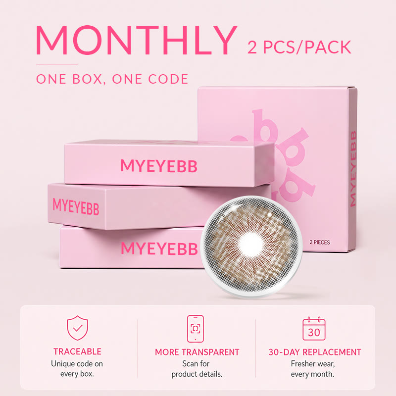 MYEYEBB Halo Iris Brown Prescription Colored Contact Lenses丨Monthly - image 3