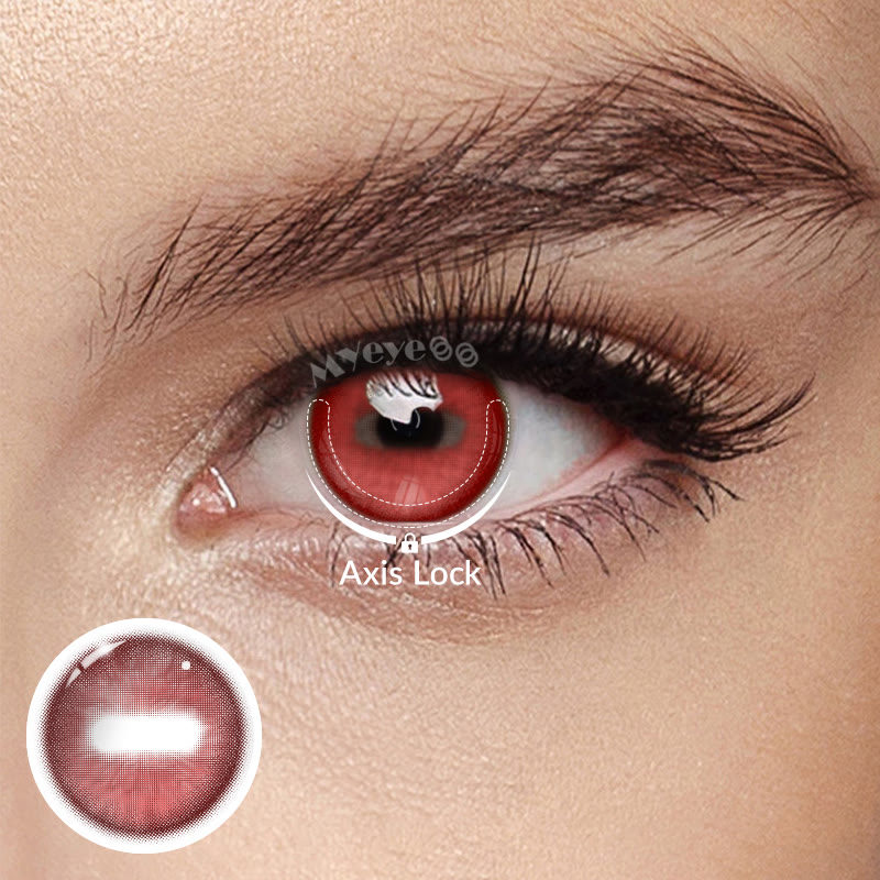 MYEYEBB Goat Eye Red Cosplay Colored Contact Lenses | 1 Day-4 Pcs - Goat Eye Red (1 Day-4 pcs) - 0.00 - OD_DY16_RD - image 1