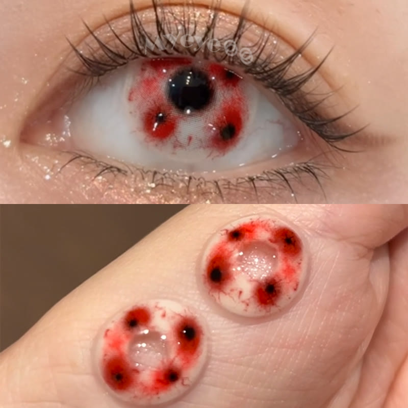 MYEYEBB Blood Code Red Cosplay Colored Contact Lenses - image 4